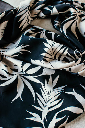 Black and Champagne Floral Wild Rag