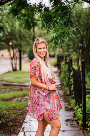 Pink Paisley Duster